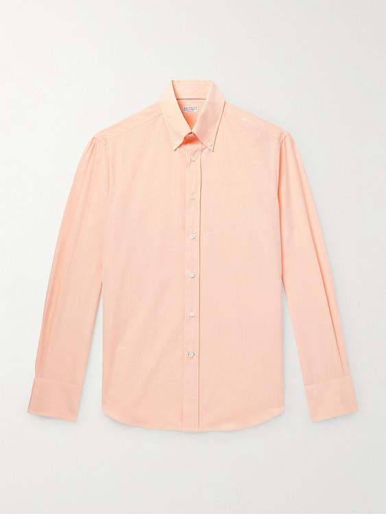 Peach casual shirt from Brunello Cucinelli