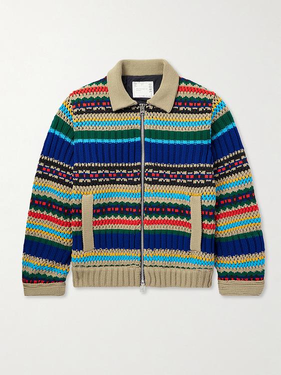 Striped multicolor cardigan from Sacai
