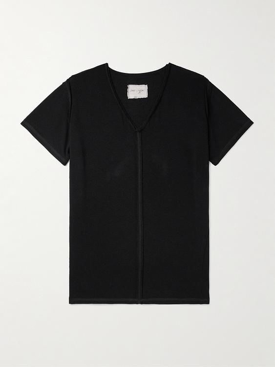 Black short sleeve polo shirt from Greg Lauren