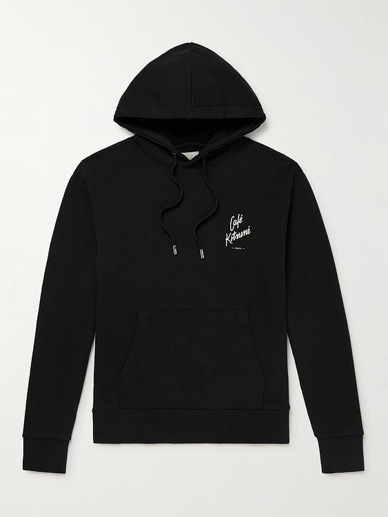 Black hooded sweatshirt from Café Kitsuné