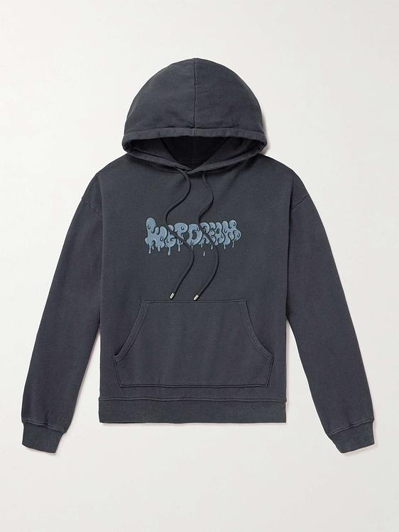 Print dark grey hooded sweatshirt from Polite Worldwide