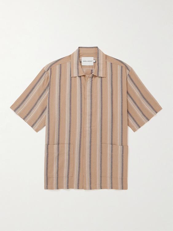 Striped taupe short sleeve shirt from General Admission