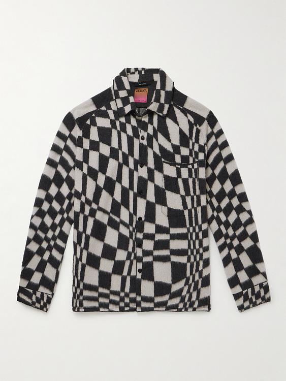 Checkered black casual shirt from Zegna x The Elder Statesman