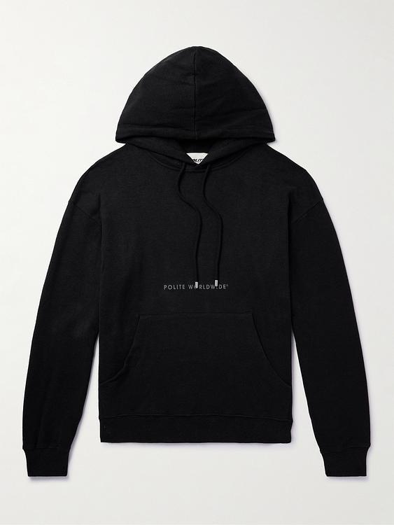 Print black hooded sweatshirt from Polite Worldwide
