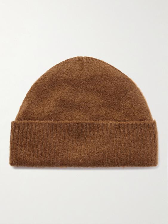 Brown beanie from Zegna x The Elder Statesman
