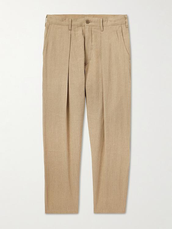 Taupe linen trousers from Monitaly