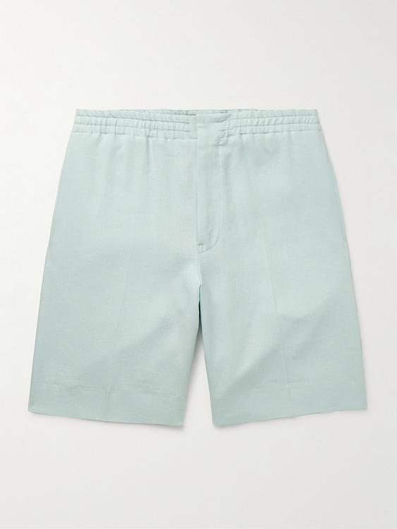 Grey linen shorts from Zegna