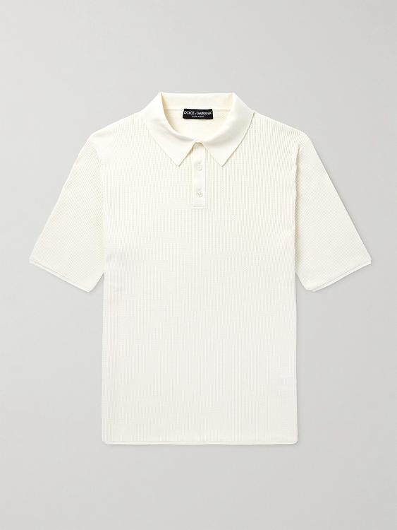 White short sleeve polo shirt from Dolce&Gabbana