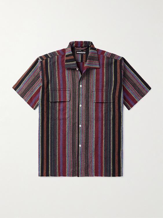 Striped black short sleeve shirt from Monitaly