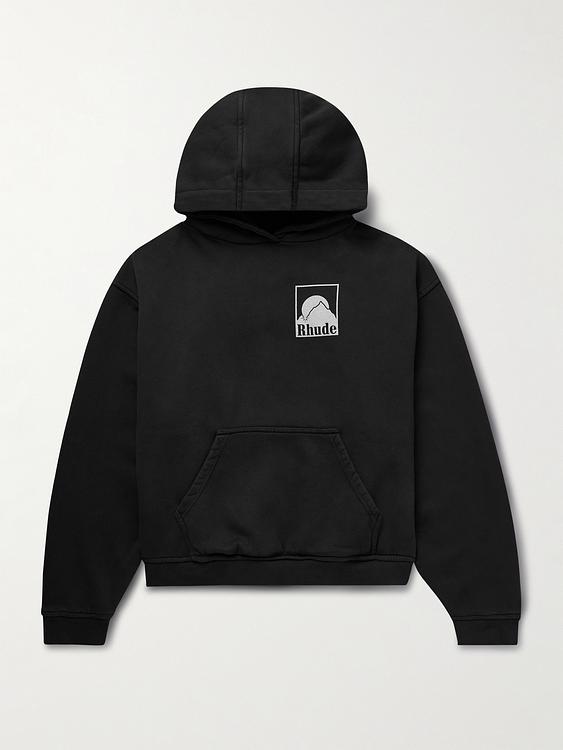Print black hooded sweatshirt from Rhude