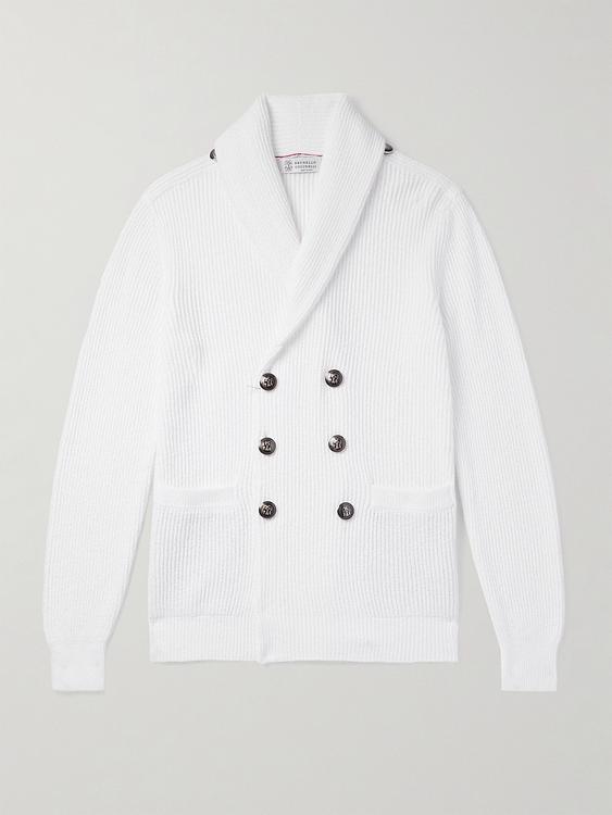 White cardigan from Brunello Cucinelli