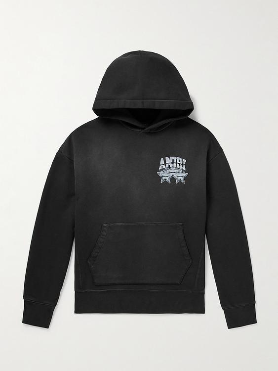 Print black hooded sweatshirt from Amiri