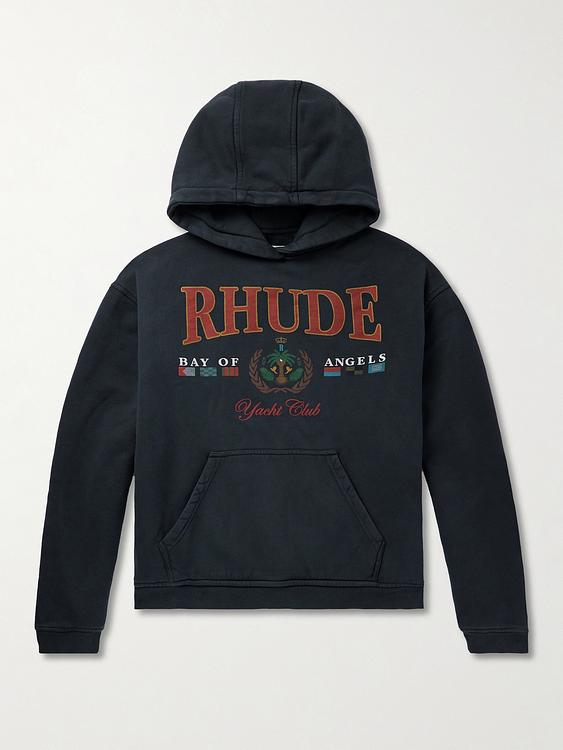Print black hooded sweatshirt from Rhude