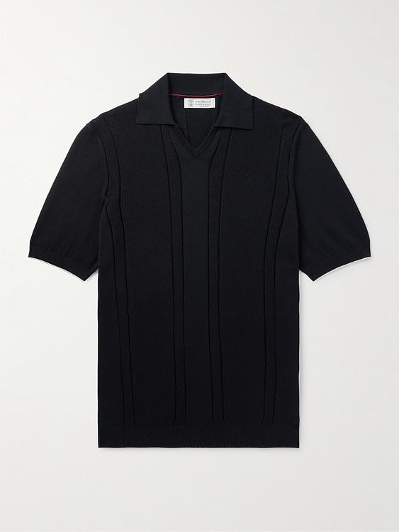 Black short sleeve polo shirt from Brunello Cucinelli