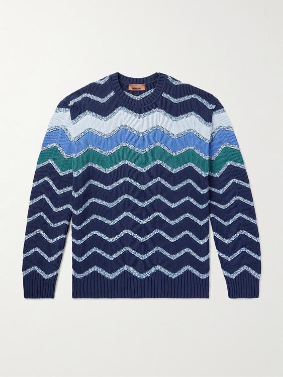 Striped dark blue cashmere sweater from Missoni
