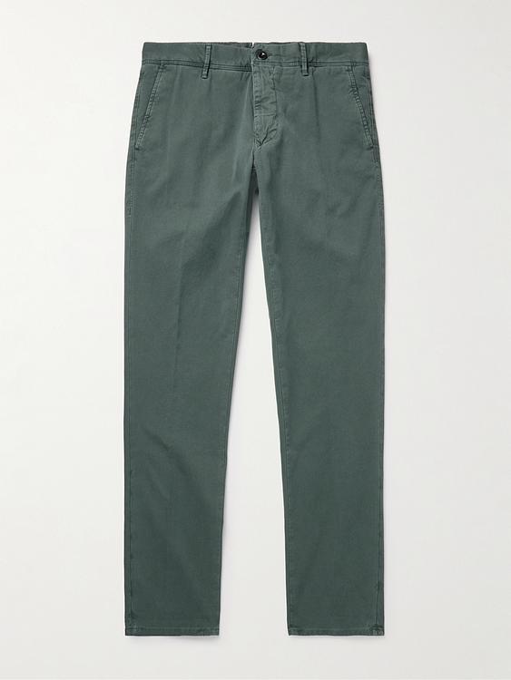 Dark green chinos from Incotex
