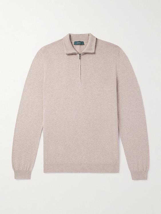 Beige half-zip from Incotex