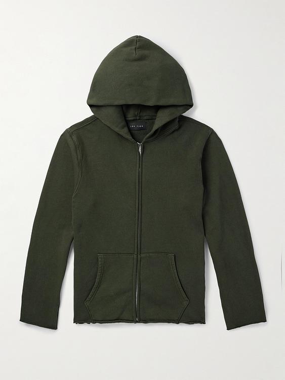 Dark green hooded sweatshirt from Les Tien