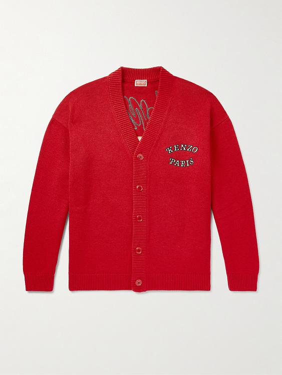 Red cardigan from Kenzo