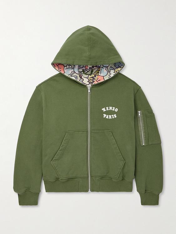 Print green hooded sweatshirt from Kenzo