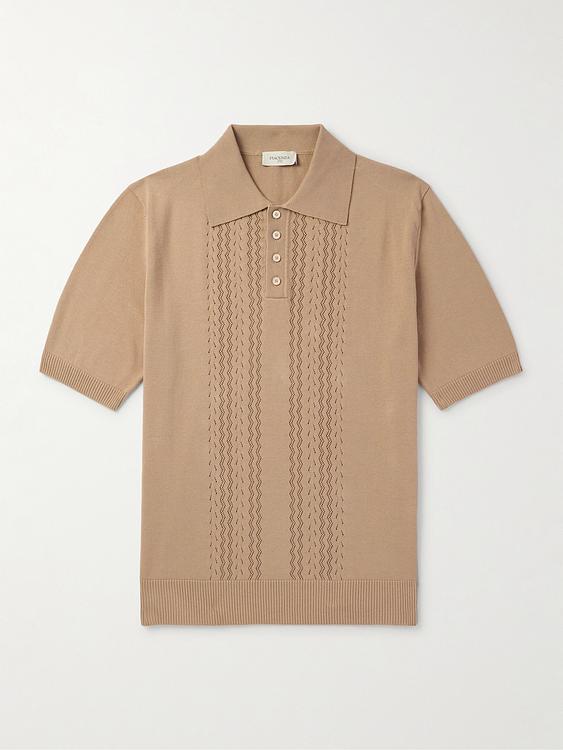 Taupe short sleeve polo shirt from Piacenza 1733