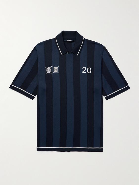 Striped black short sleeve polo shirt from Jacquemus