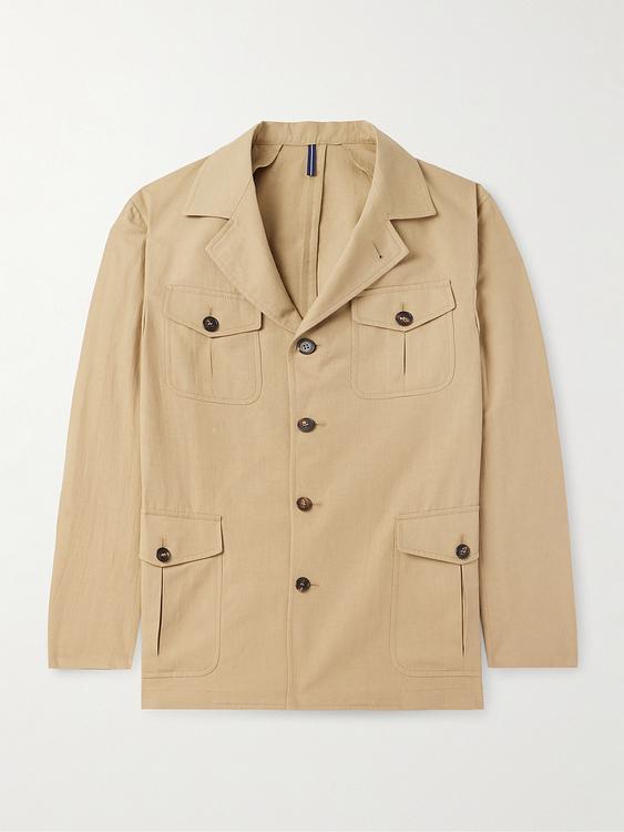 Taupe overshirt from Incotex