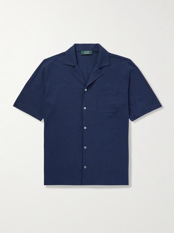 Dark blue short sleeve shirt from Incotex