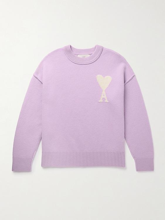 Print light pink sweater from Ami Paris