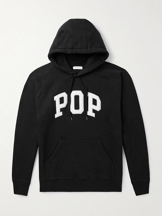 Print black hooded sweatshirt from Pop Trading Company