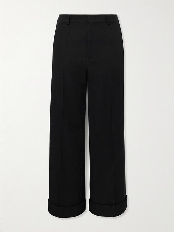Black wide-leg formal trousers from Valentino Garavani