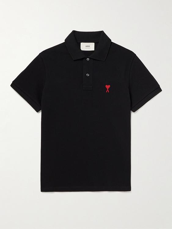 Black short sleeve polo shirt from Ami Paris