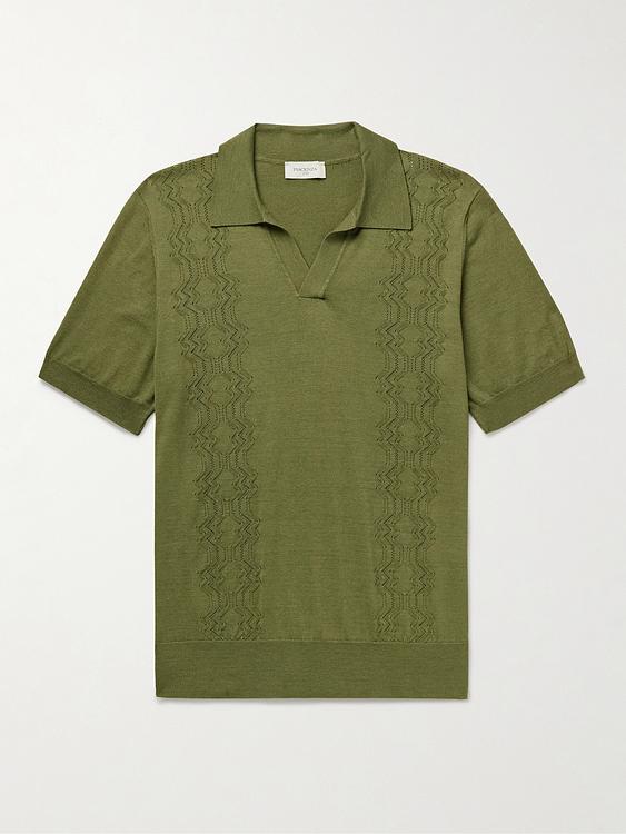 Green short sleeve polo shirt from Piacenza 1733