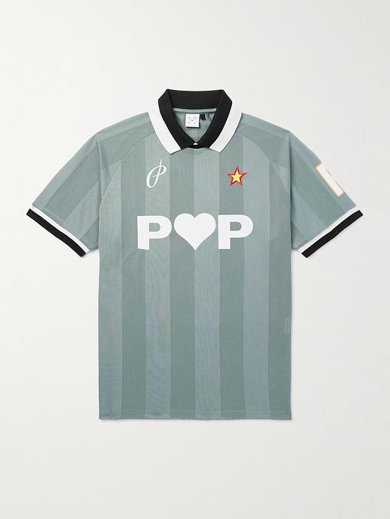 Grey short sleeve polo shirt from Pop Trading Company