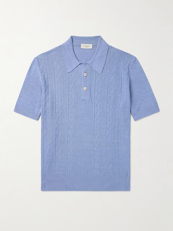 Light blue short sleeve polo shirt from Piacenza 1733