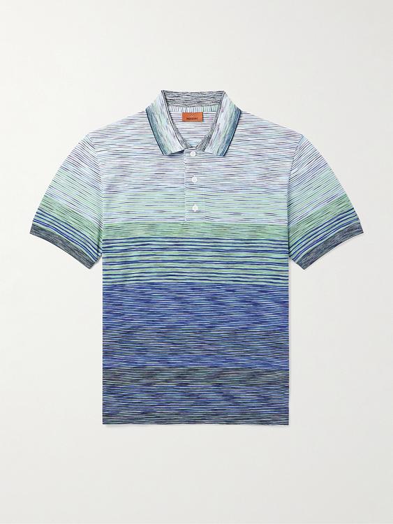 Striped multicolor short sleeve polo shirt from Missoni