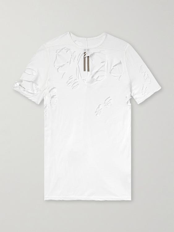 White short sleeve polo shirt from Drkshdw By Rick Owens