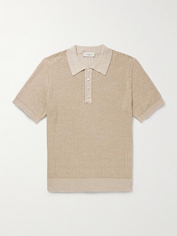 Beige short sleeve polo shirt from Piacenza 1733