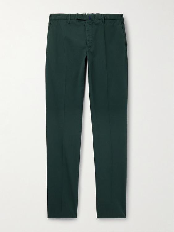 Dark green chinos from Incotex