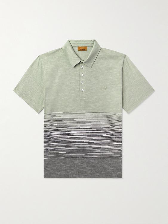 Beige short sleeve polo shirt from Missoni