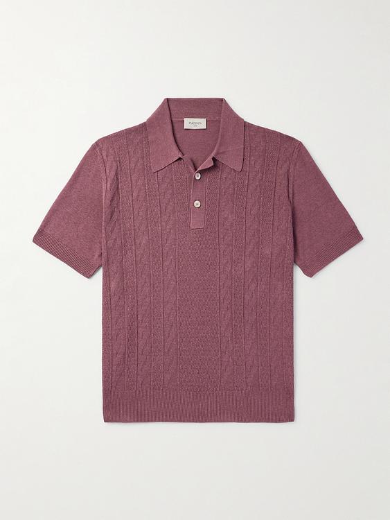 Purple short sleeve polo shirt from Piacenza 1733