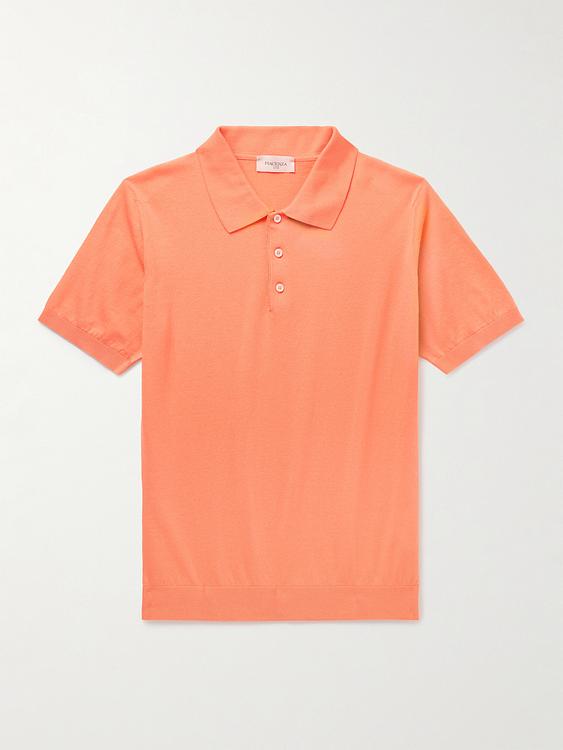 Peach short sleeve polo shirt from Piacenza 1733