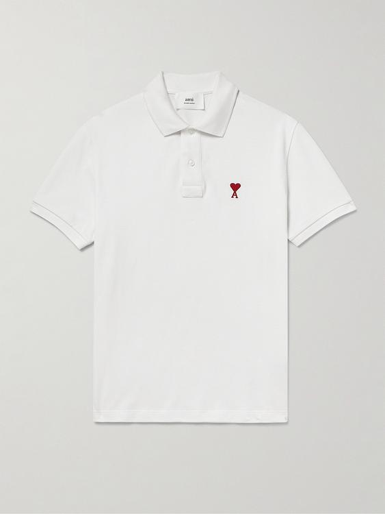 White short sleeve polo shirt from Ami Paris
