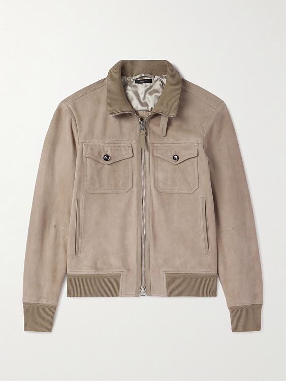 Grey leather jacket from Tom Ford