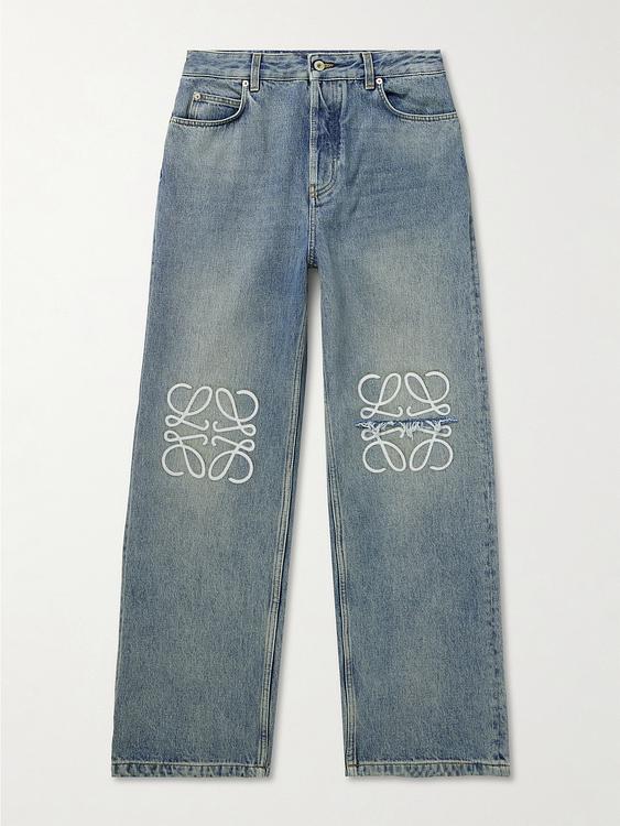 Print blue wide-leg jeans from Loewe