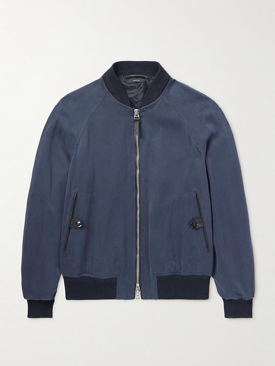 Dark blue bomber jacket from Tom Ford