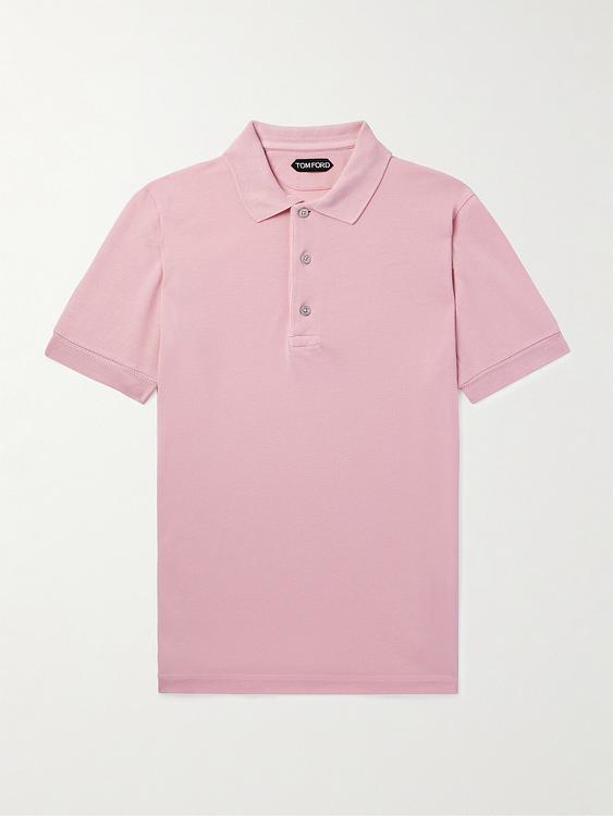Light pink short sleeve polo shirt from Tom Ford