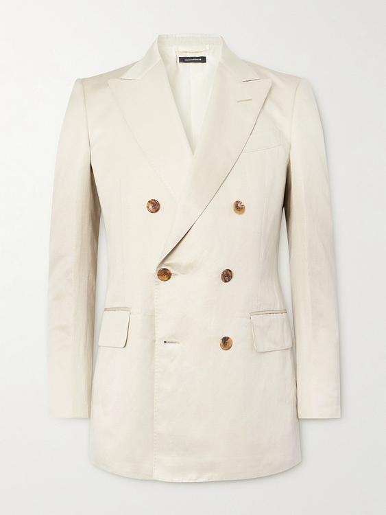 White double-breasted suit jacket from Tom Ford