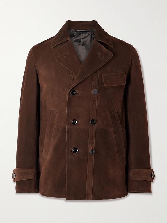 Dark brown leather jacket from Tom Ford