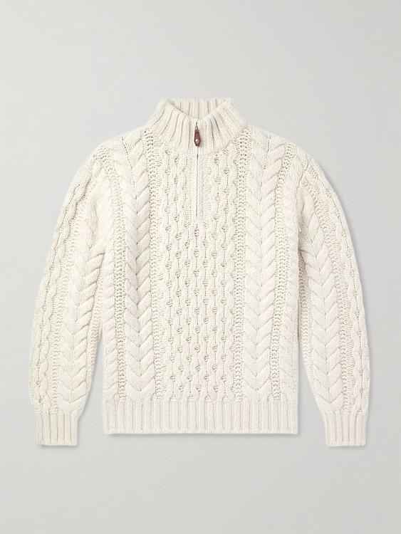 White sweater from Loro Piana